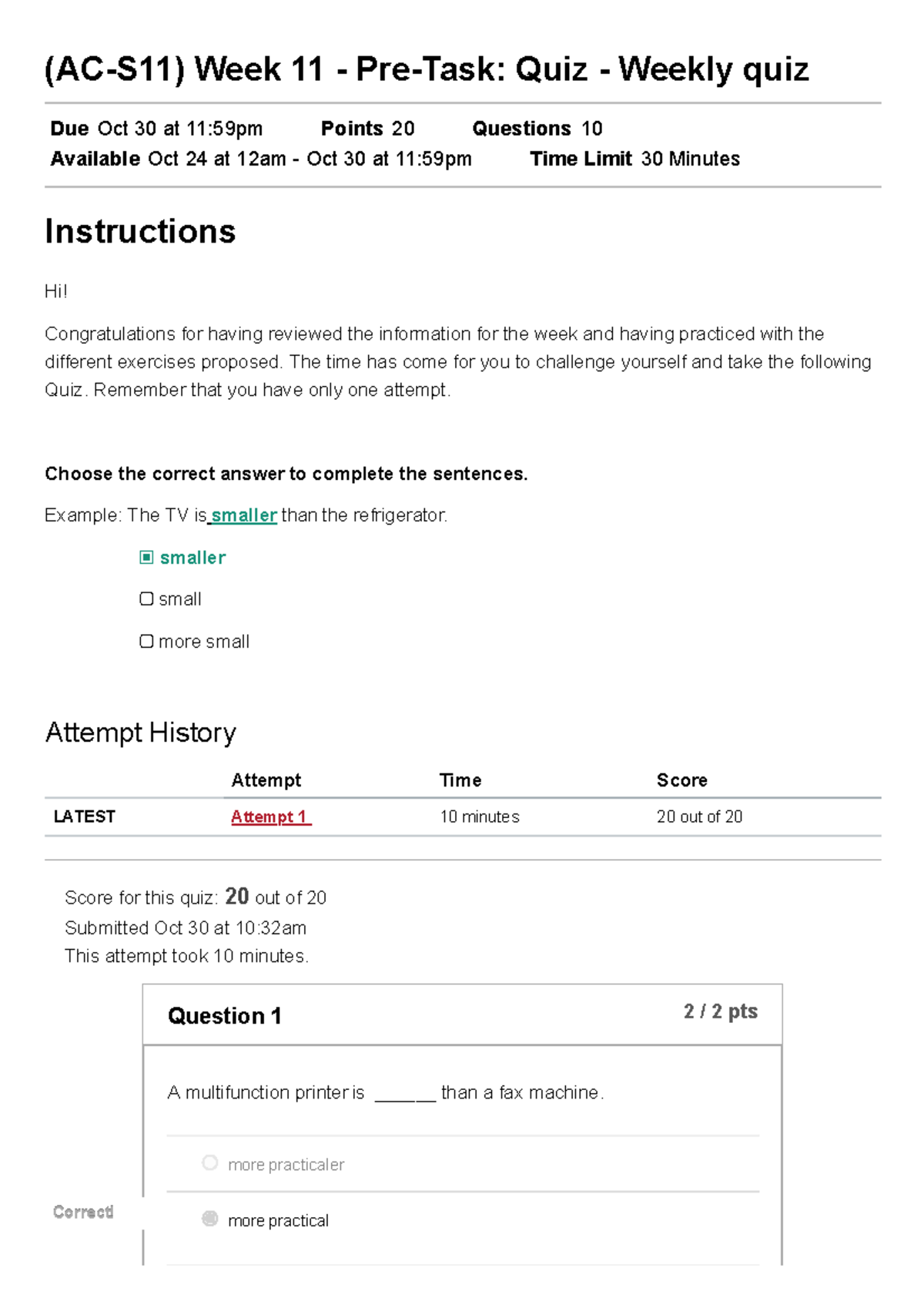 (AC-S11) Week 11 - Pre-Task Quiz - Weekly Quiz Ingles III (38294) - (AC ...