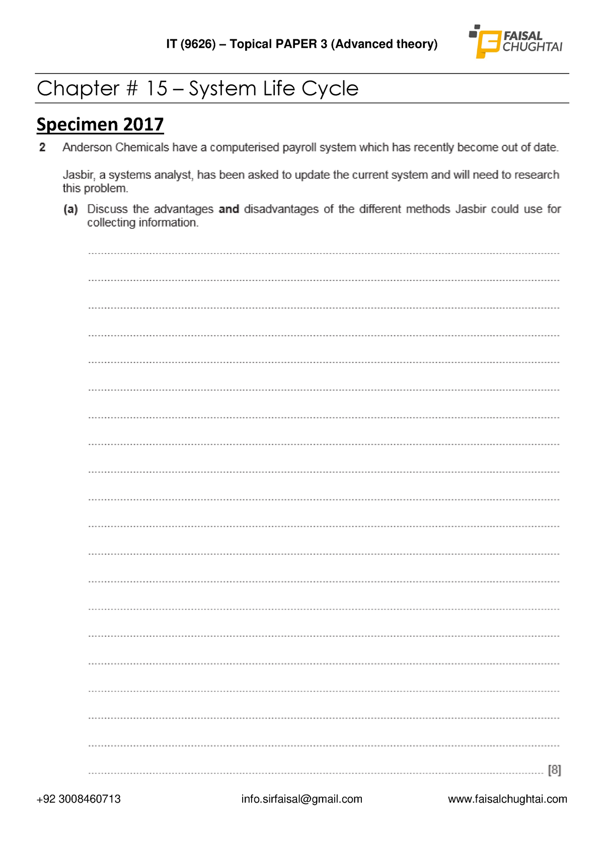 Chapter 15 System Life Cycle - IT Cambridge - Chapter # 15 – System ...