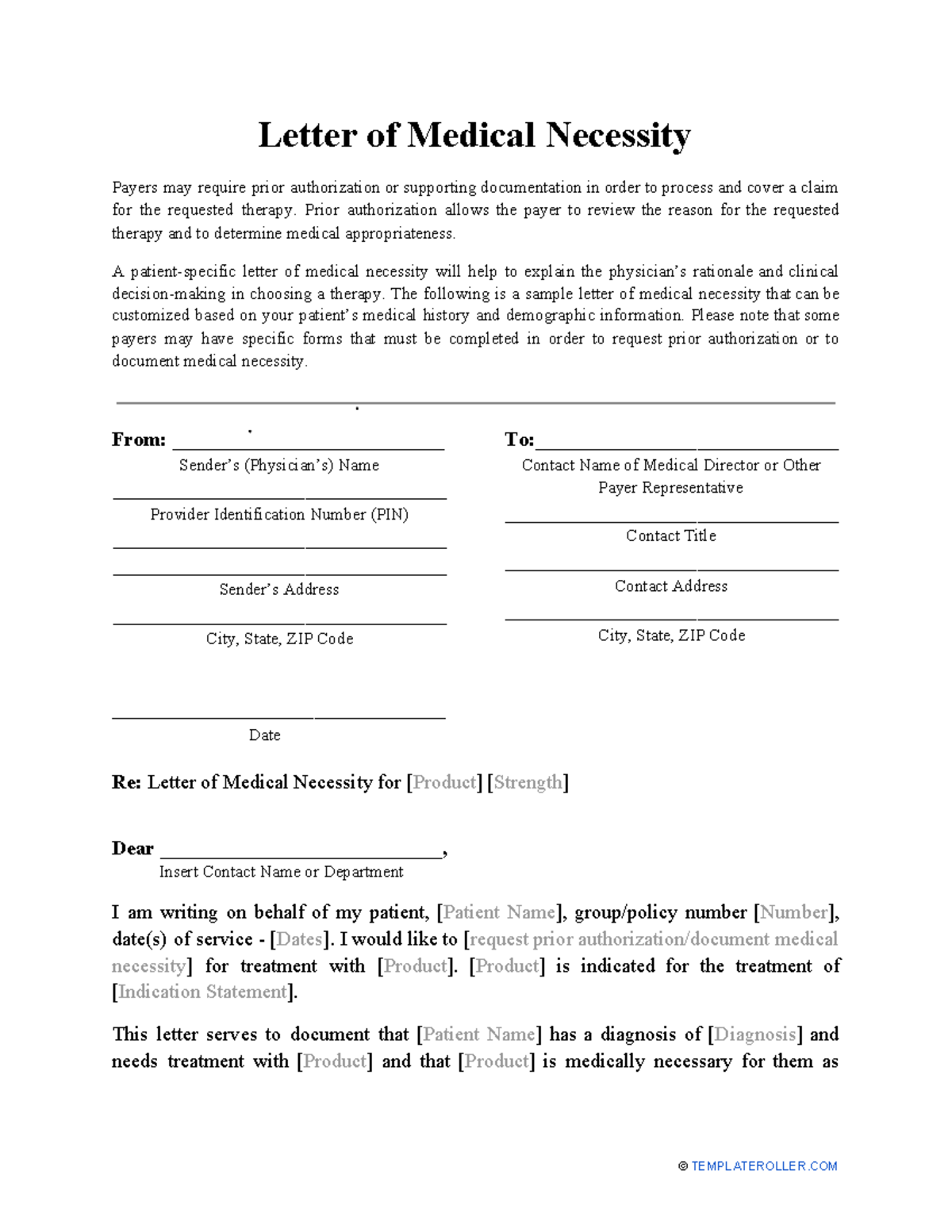 Main medicalnecessitylettertemplate Letter of Medical Necessity