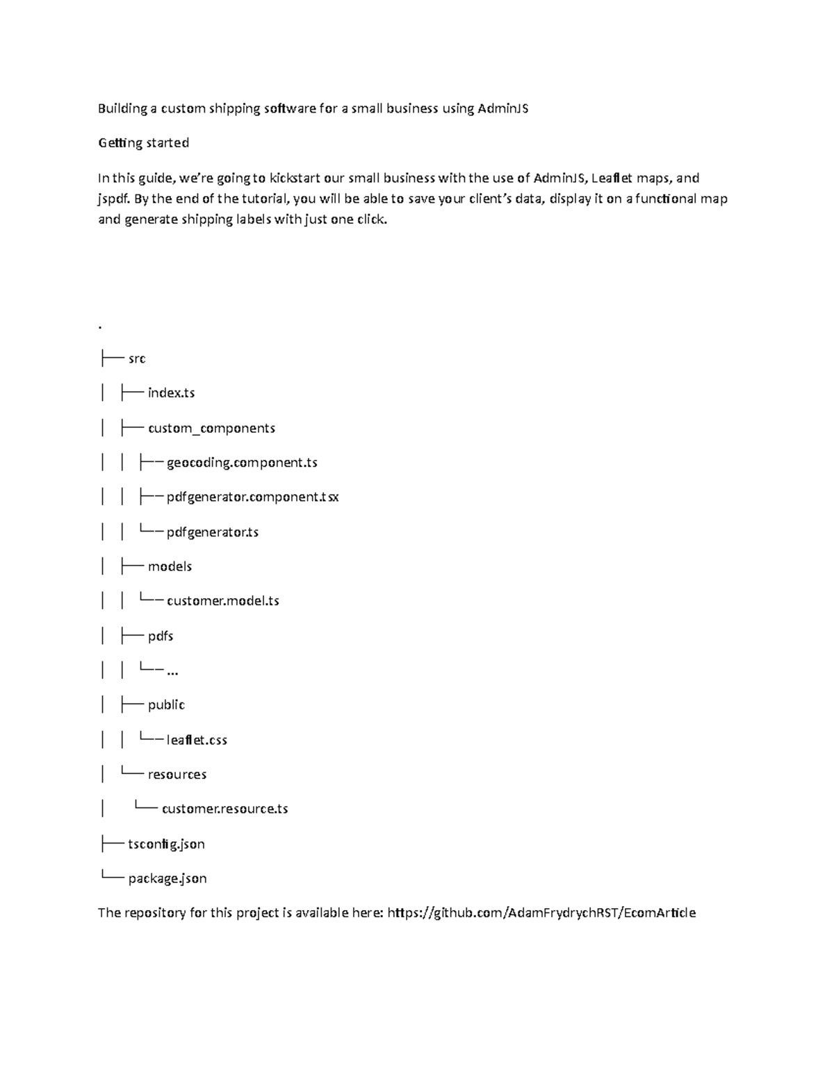 Building a custom shipping software for a small business using Admin JS ...