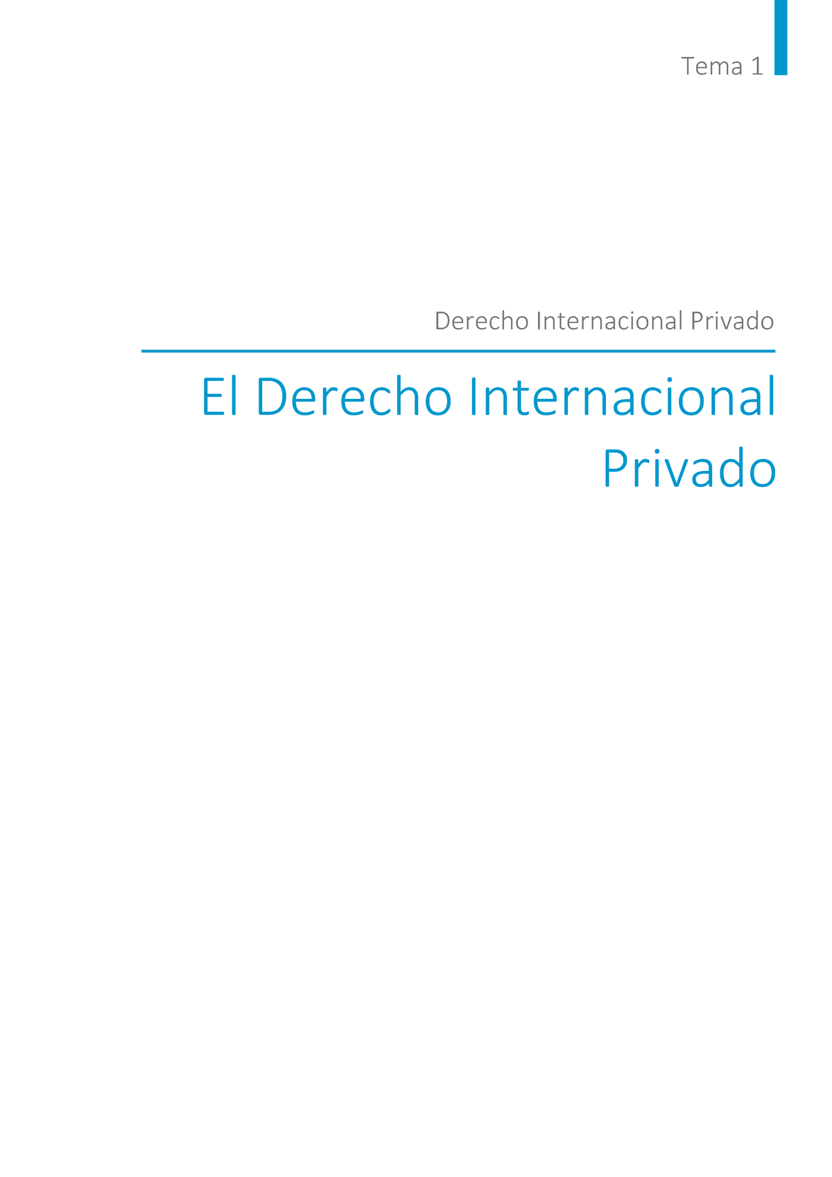 Tema 1. El Derecho Internacional Privado - Tema 1 El Derecho ...