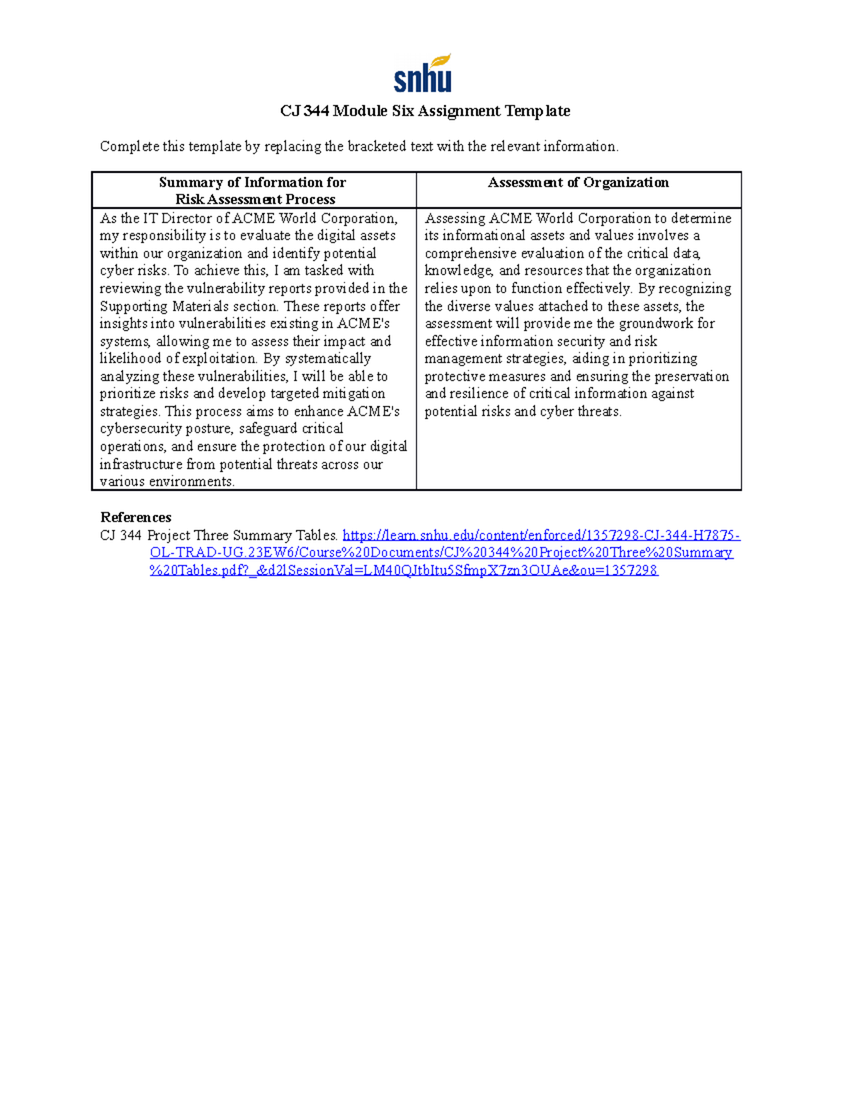 6-1 Module Six Assignment - CJ 344 Module Six Assignment Template ...