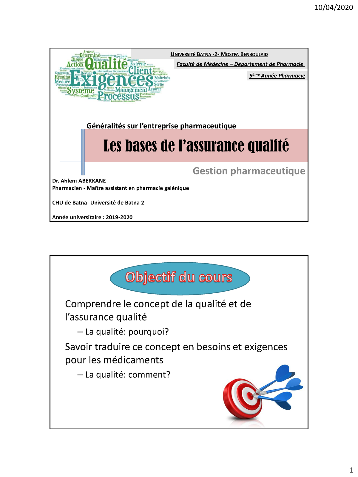 Les Bases De Lassurance Qualite Dr Aberkane - Les Bases De L’assurance ...