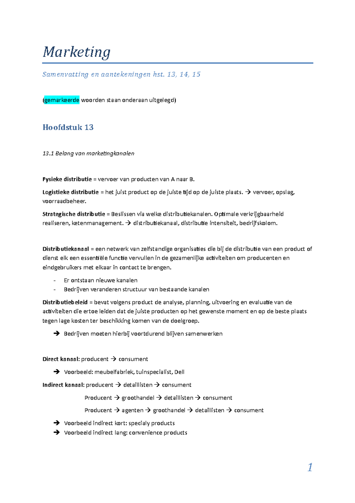 Samenvatting Grondslagen Van De Marketing - Marketing Samenvatting En ...