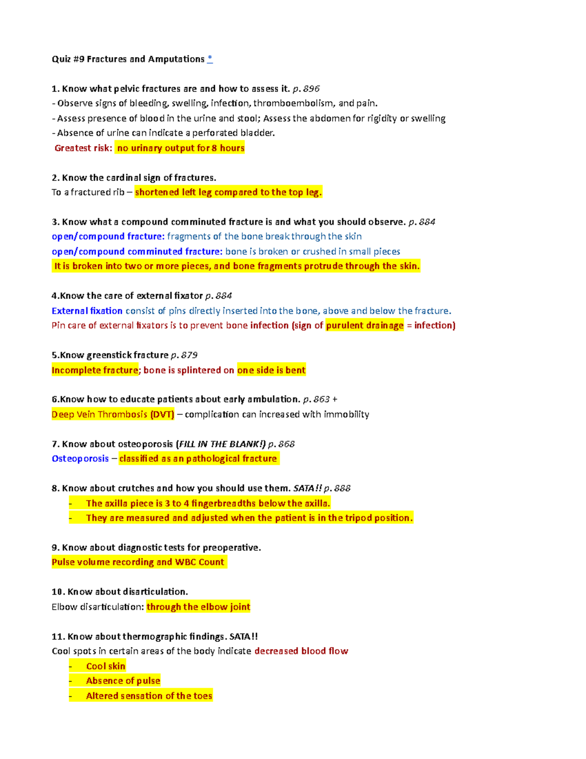 Bone Fractures & Amputations