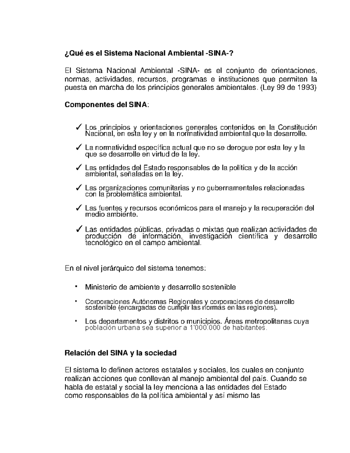 Lectura Complementaria - Sistema Nacional Ambiental - ¿Qué Es El ...