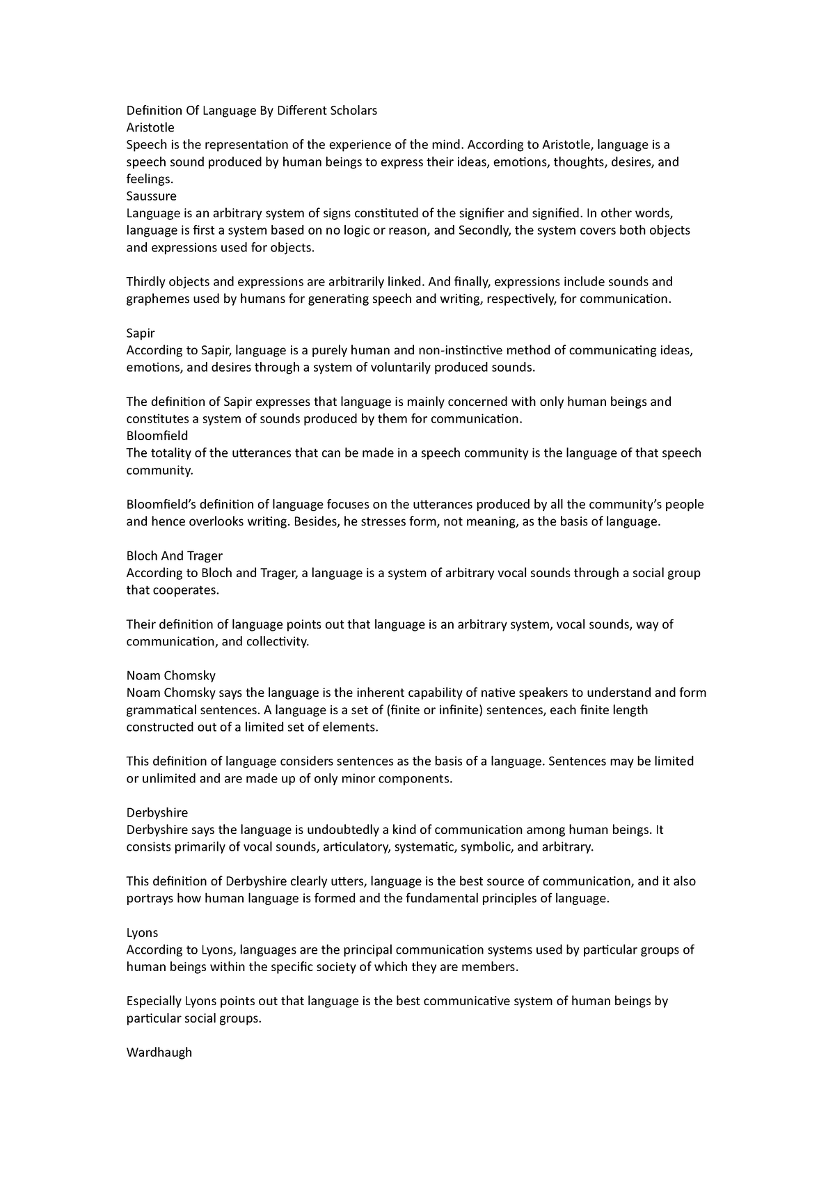 Definition Of Language By Different Scholars Definition Of Language 