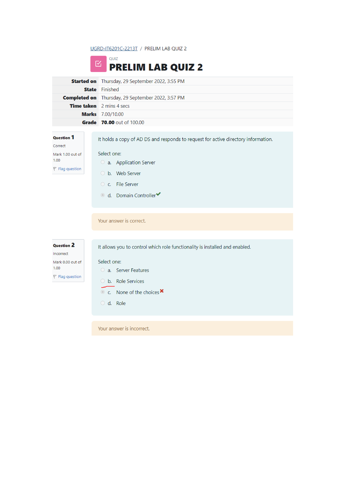 UGRD-IT6201C Principles Of Operating Systems Prelim Lab Quiz 2 - Studocu