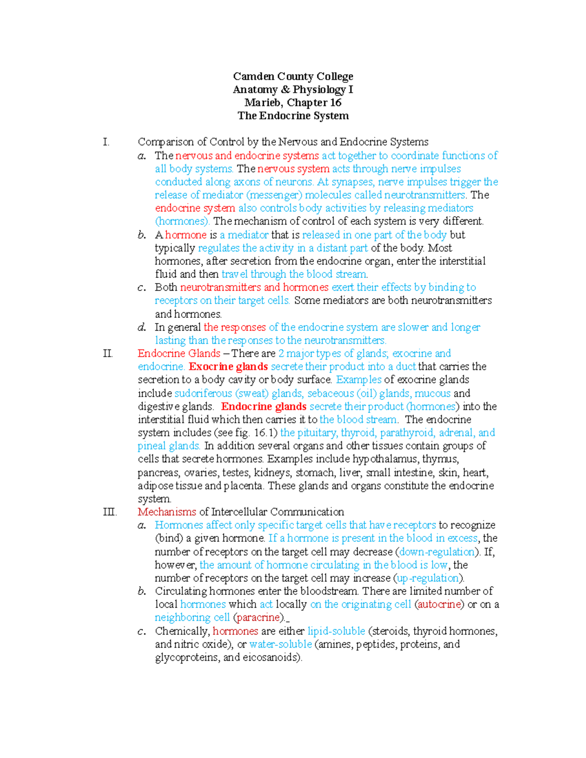 CCC chapter 16 colored - other - Camden County College Anatomy ...