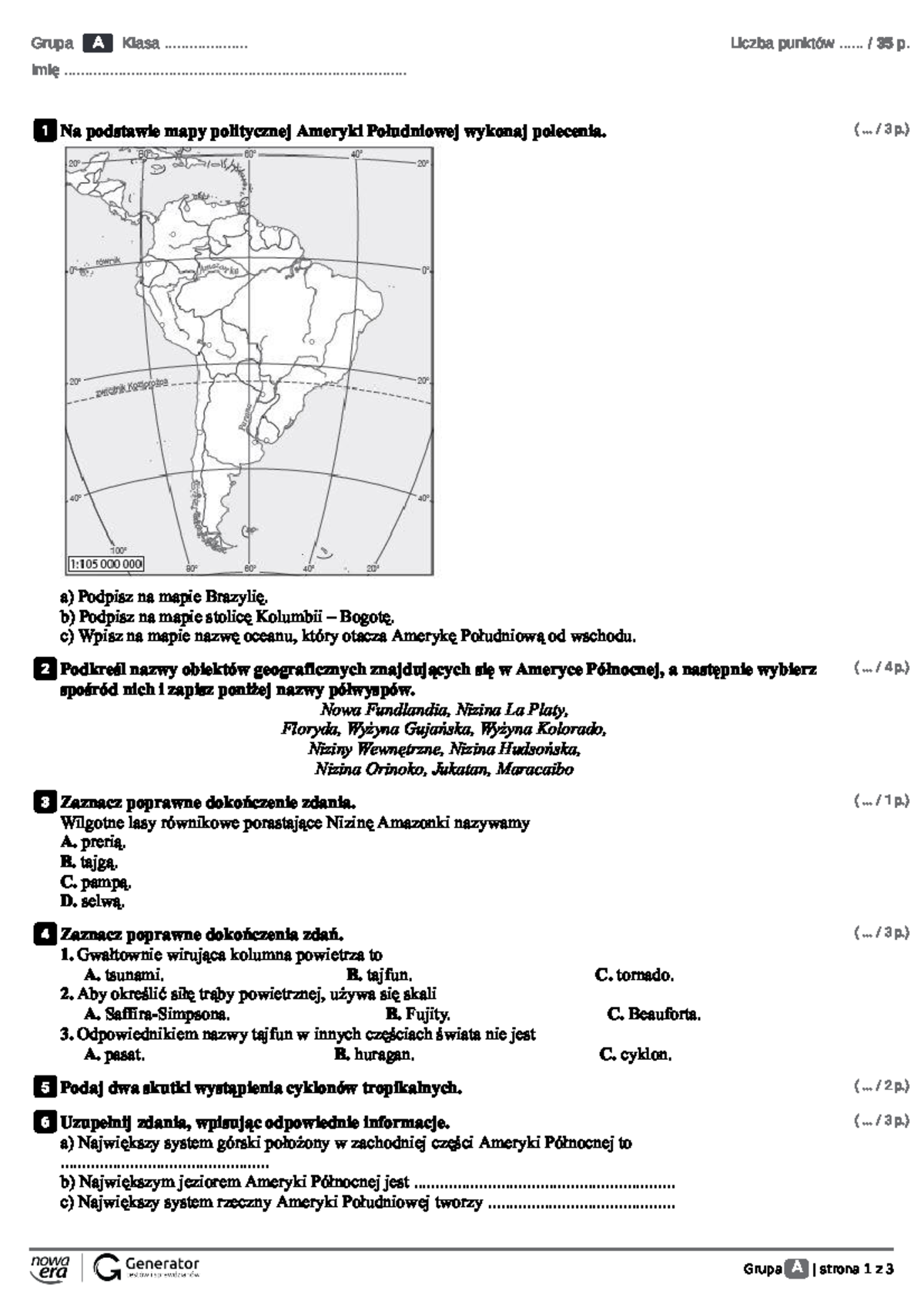 Ameryka Północna I Południowa Klucz Odpowiedzi www.studocu.com