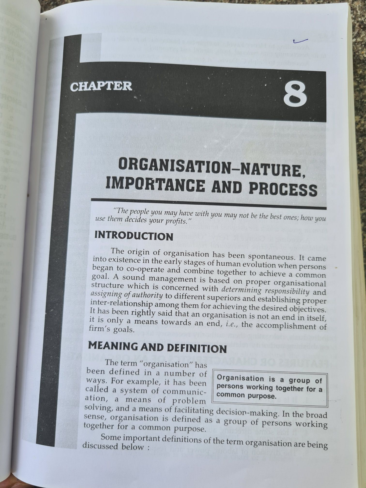 Unit3 - Organisation - Nature, Importance and Process. Textbook Notes ...