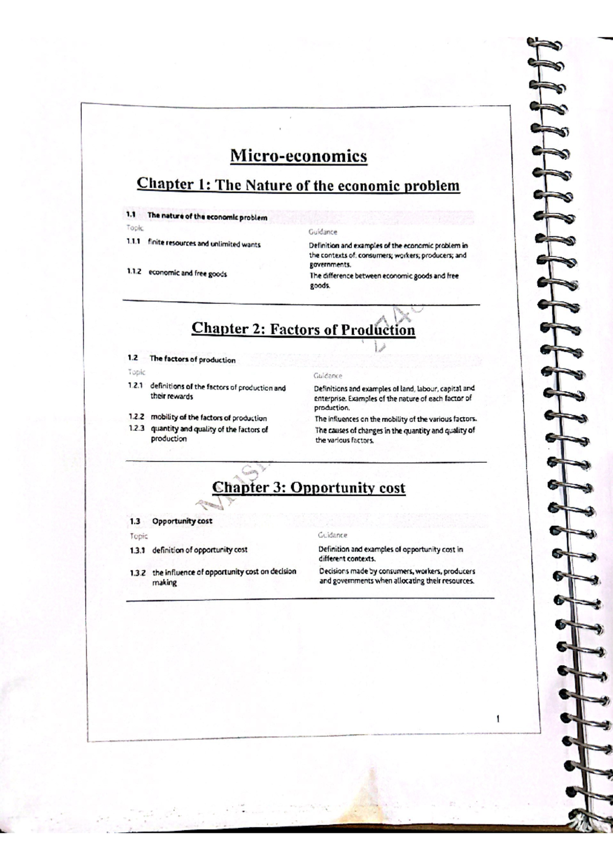 Factors of production and opportunity cost - Economics olevels - Studocu
