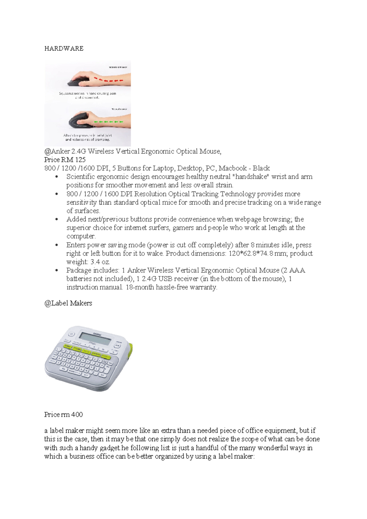 CIB Hardsoftware - cib coursework - HARDWARE @Anker 2 Wireless Vertical ...