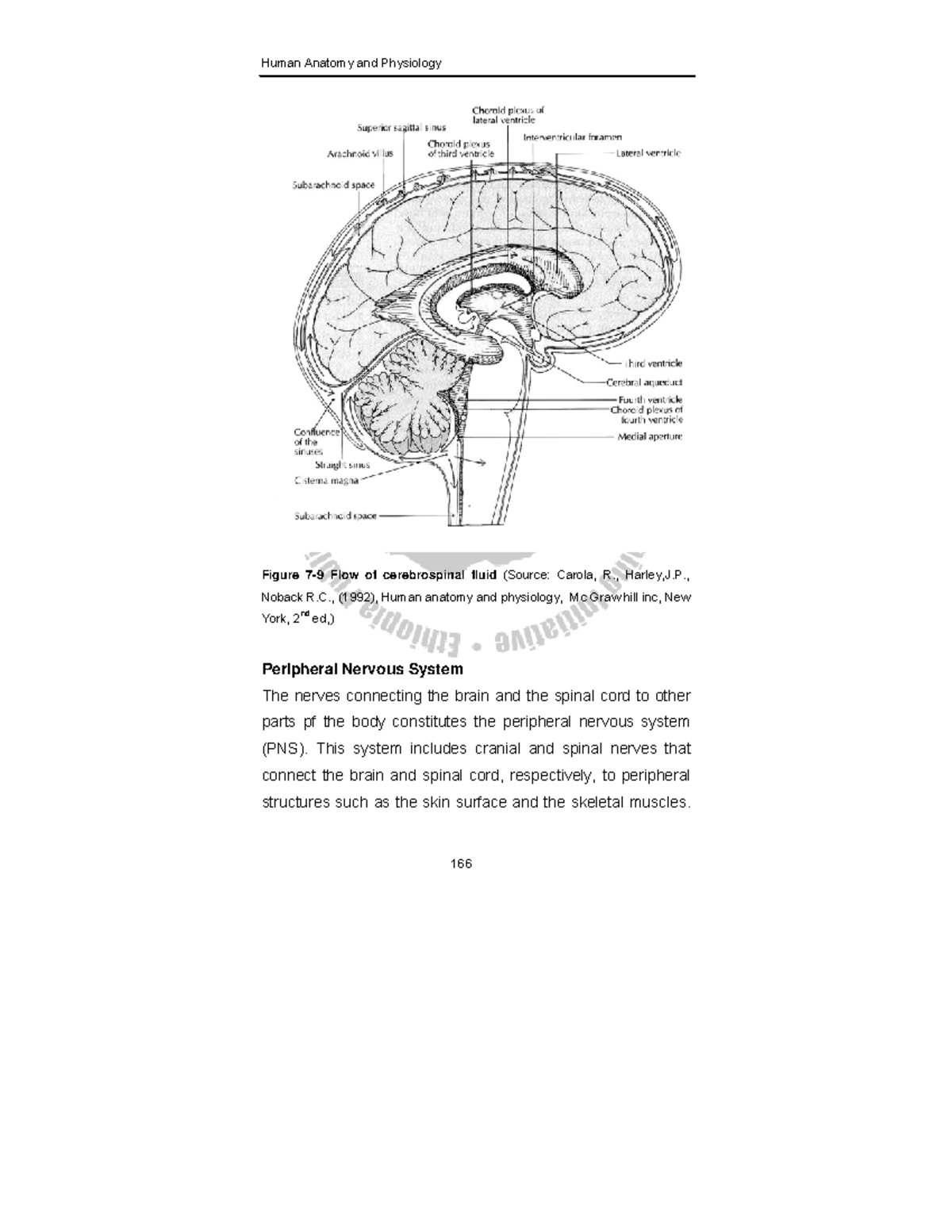 Human Anatomy and Psychology-176-180 - Figure 7-9 Flow of cerebrospinal ...