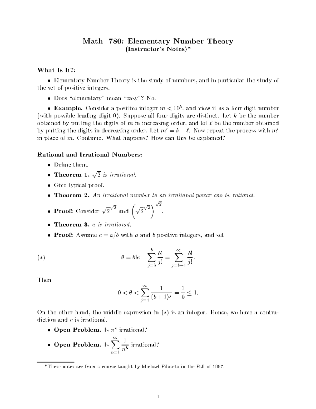 Math780notes - Lecture notes 1 - Math ElementaryNumber Theory ...