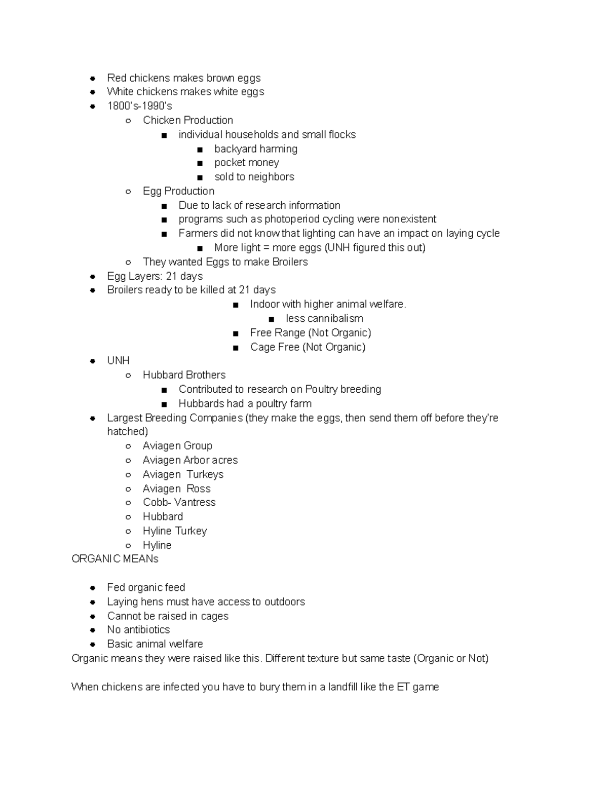 Poultry Industry Notes from Dr. Bedker's Class. Used for the first