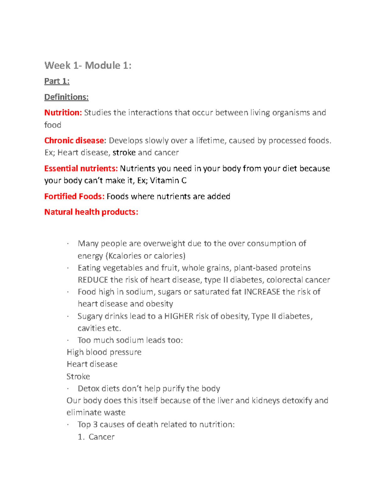 Untitled document - lecture notes - Week 1- Module 1: Part 1 ...