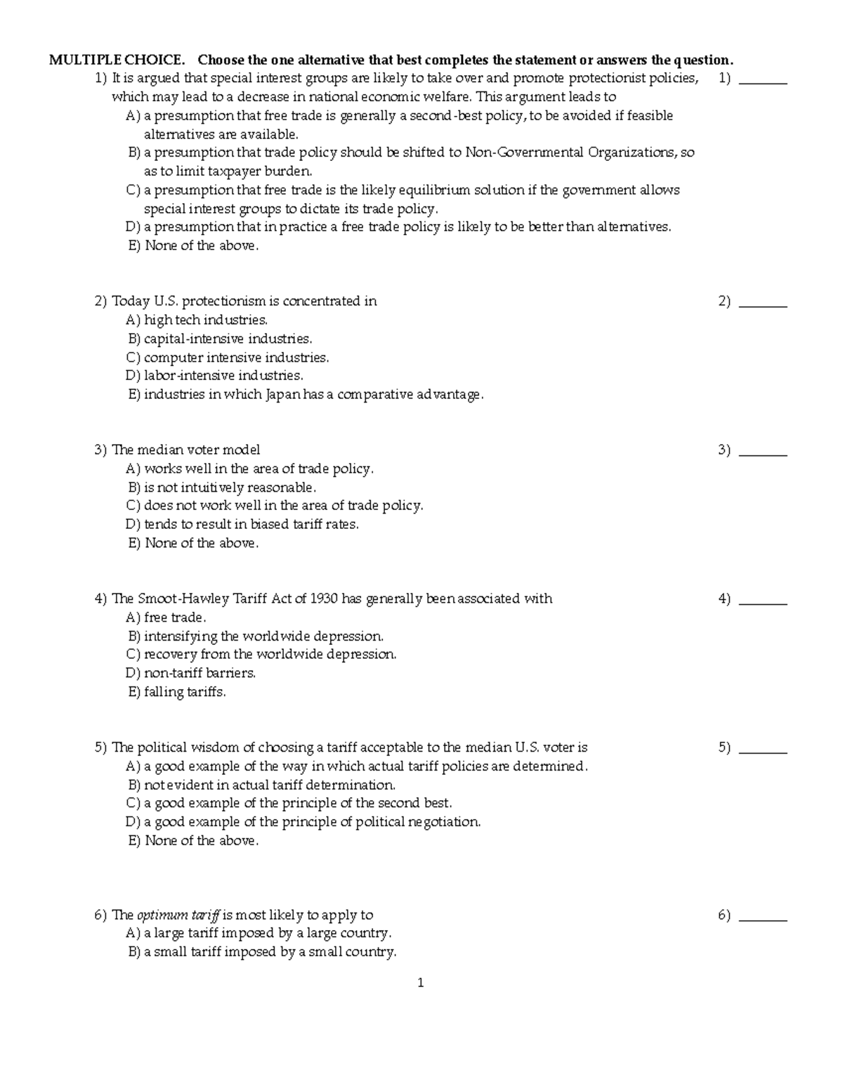 Sample/practice Exam 2010, Questions And Answers - Final Exam Sample ...