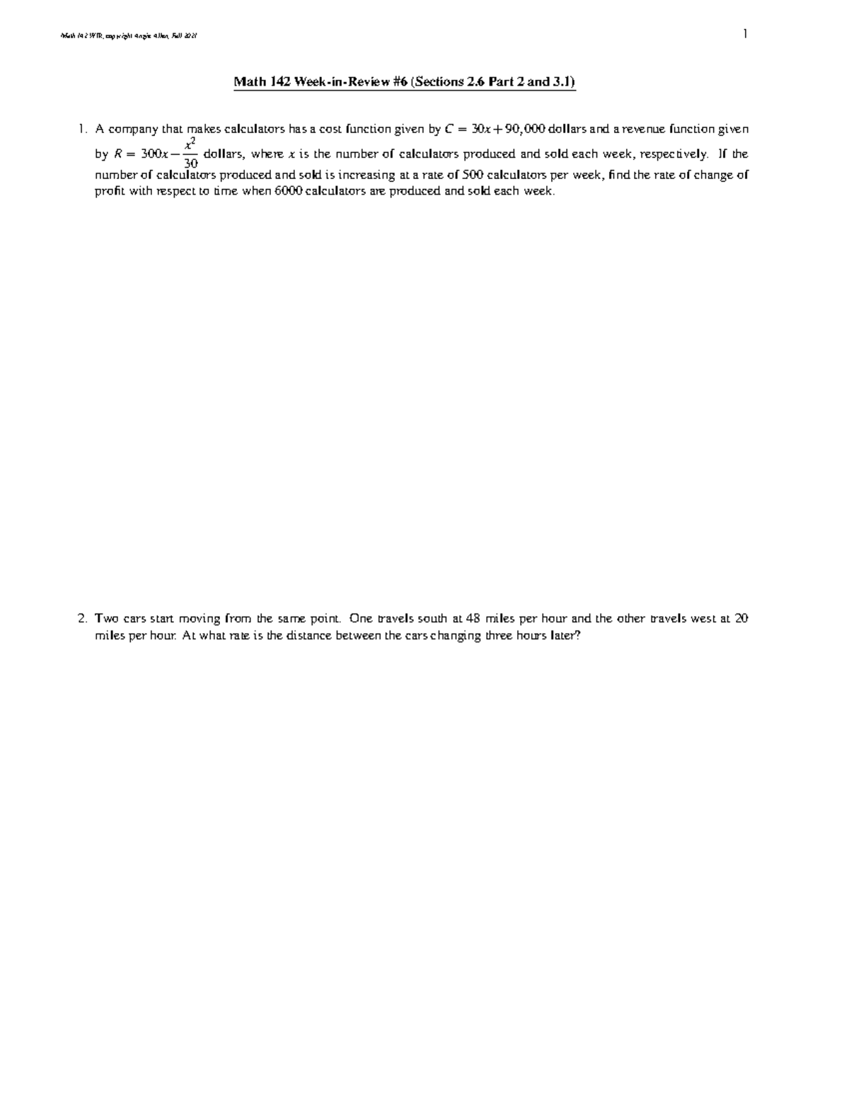 142 21c wir6 - Math 142 Practice Materials Part 5 - Math 142 Week-in ...