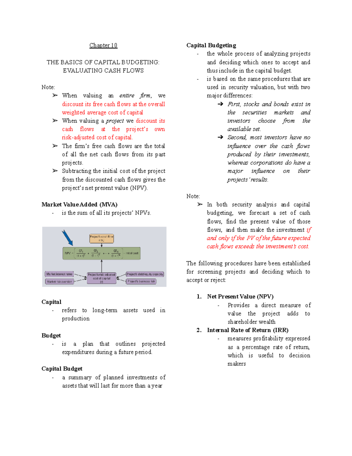 Chapter 10 - none - Chapter 10 THE BASICS OF CAPITAL BUDGETING ...