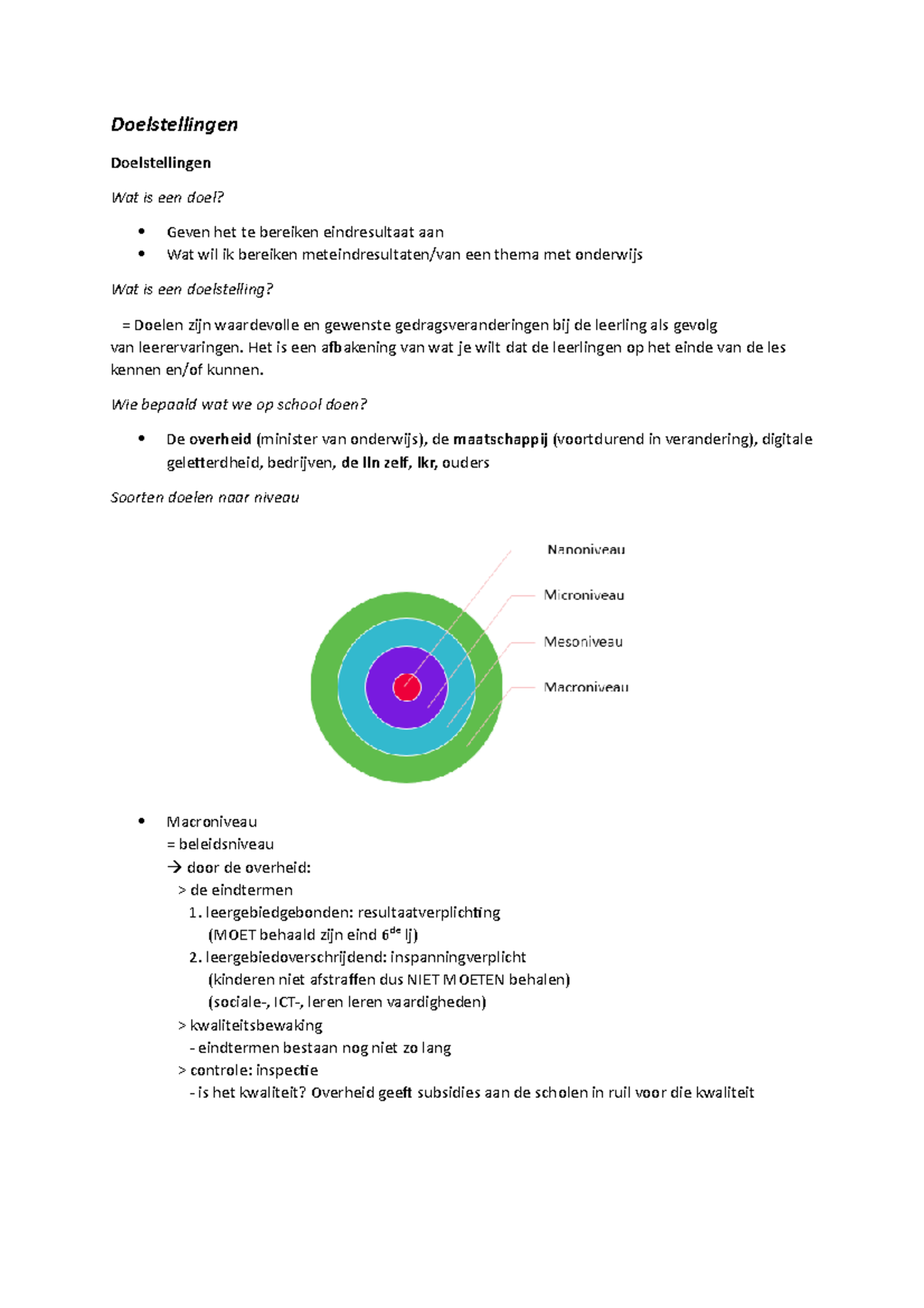 Didactisch Handelen Hoofdstuk 3 - Doelstellingen Doelstellingen Wat Is ...