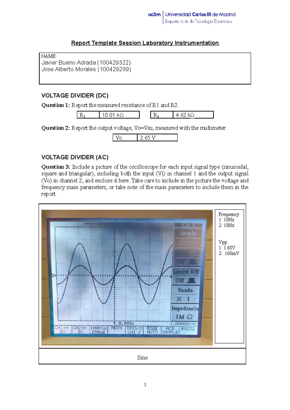 CCE Lab1 Instrumentation Students Report - Report Template Session ...