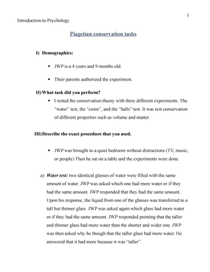 Conservation discount test psychology