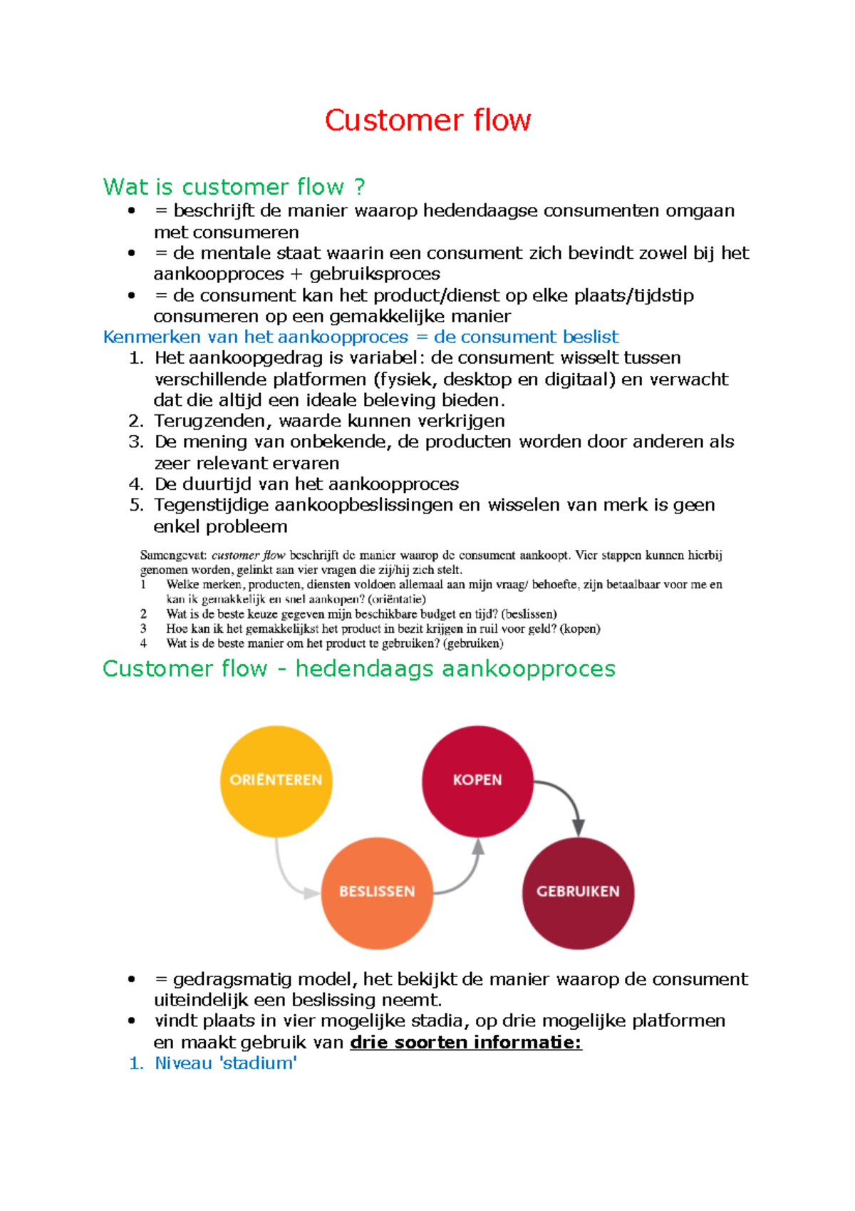 H4-Customer flow - Customer flow Wat is customer flow? = beschrijft de ...