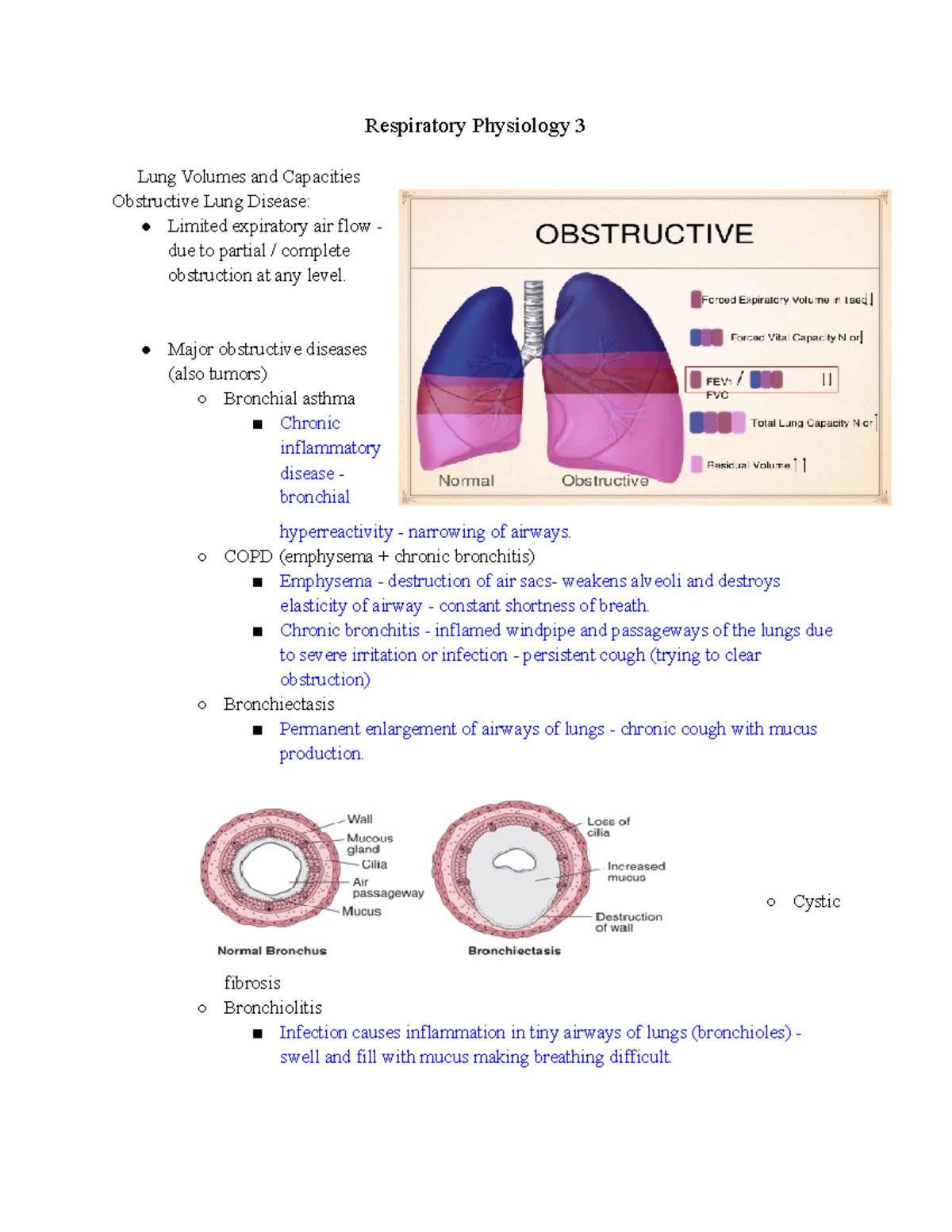 Respiratory Physiology 3 - Major obstructive diseases (also tumors ...