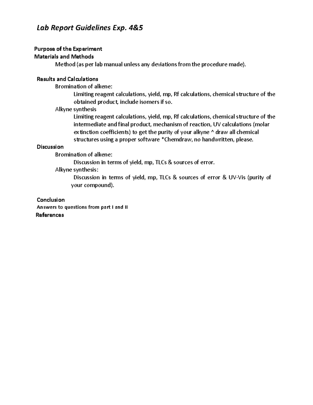 45 guideline lab report Lab Report Guidelines Exp. 4& Purpose of the