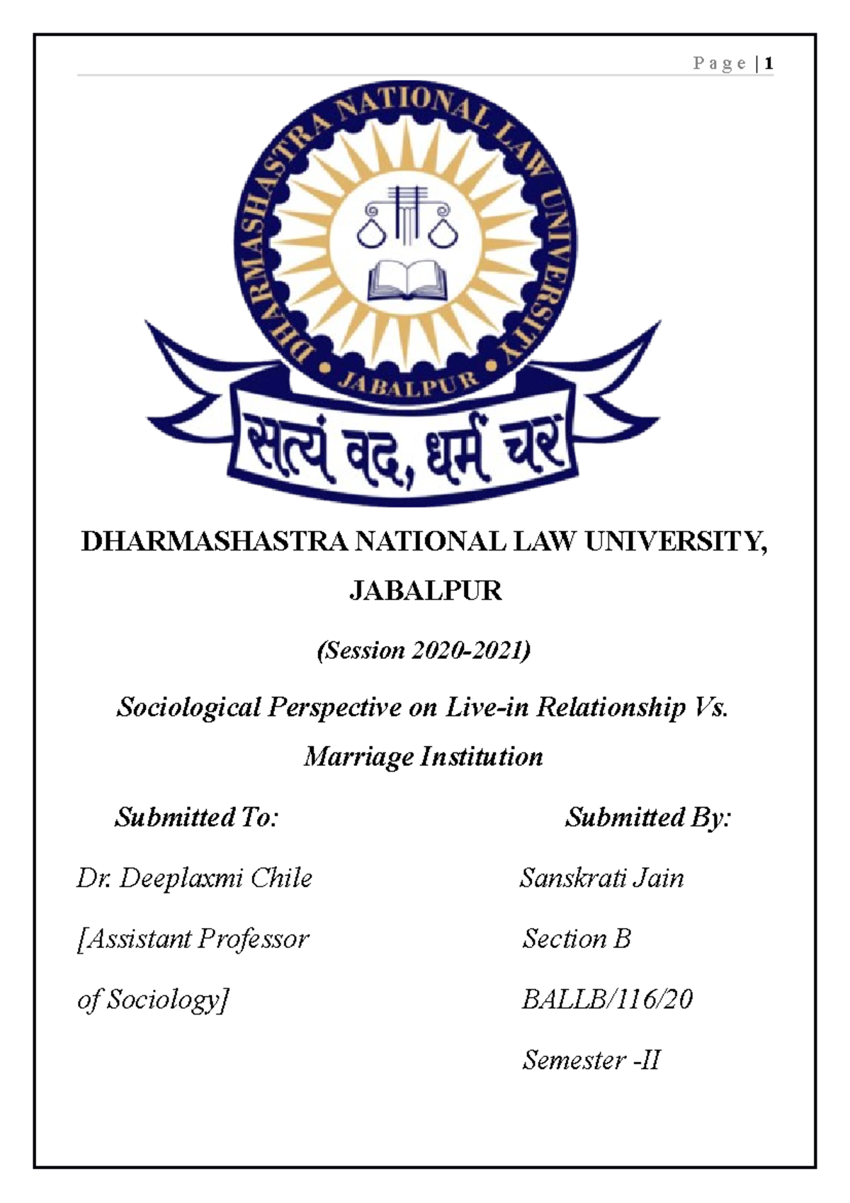 dissertation on live in relationship