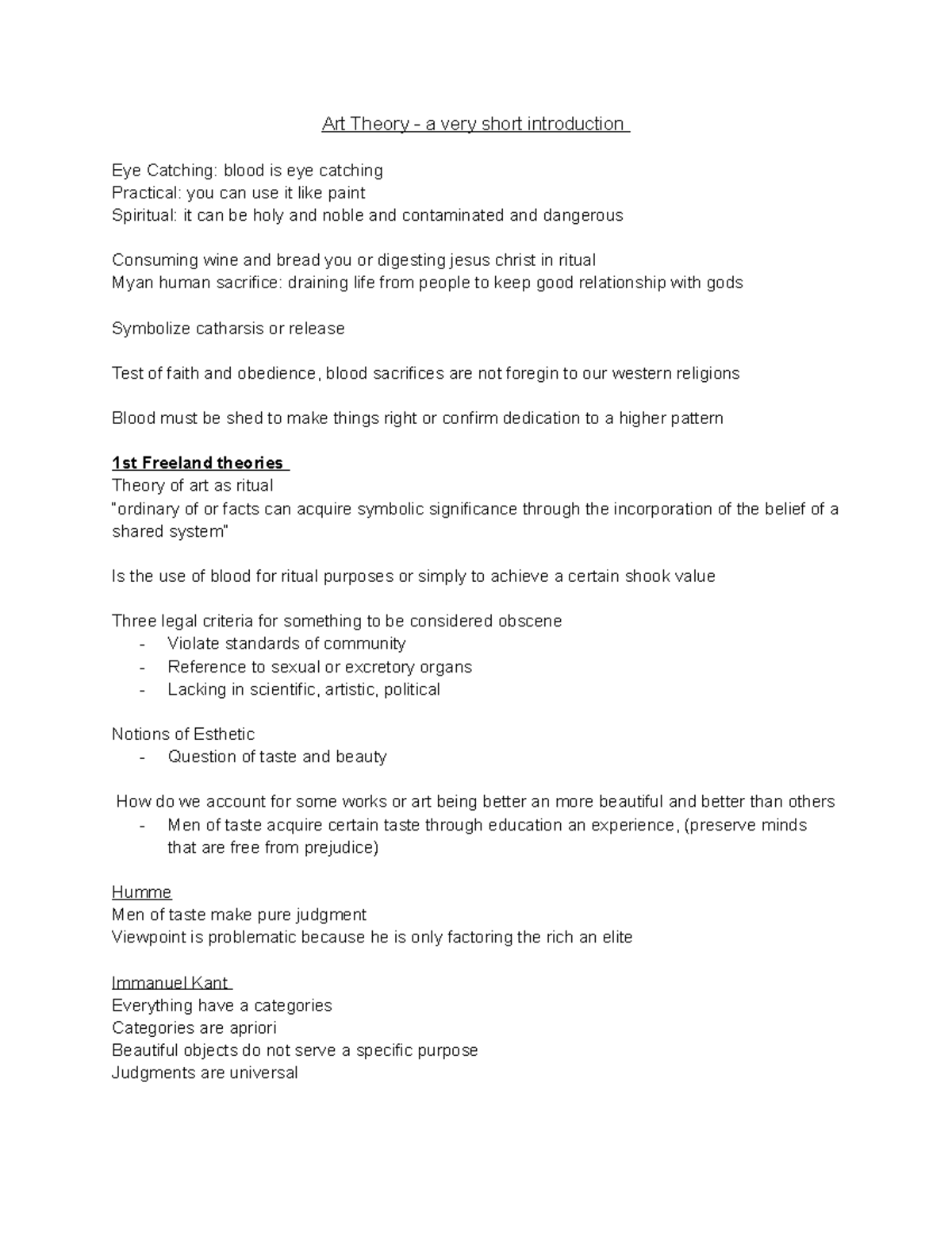 Art Theory a very short introduction Bell Theory of significant