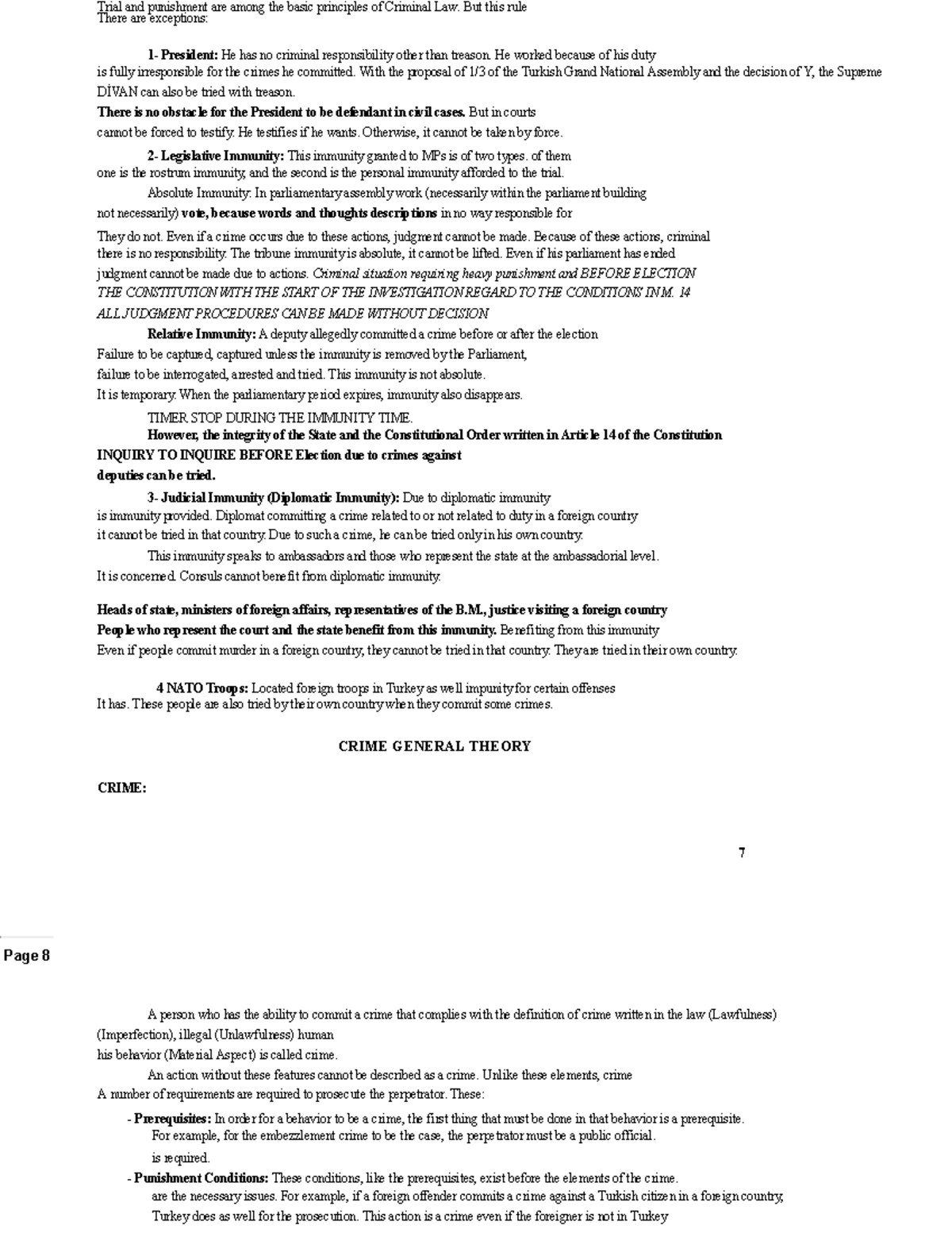 Criminallawgeneralprovisionscoursenotes 4 - 7 Trial and punishment are ...