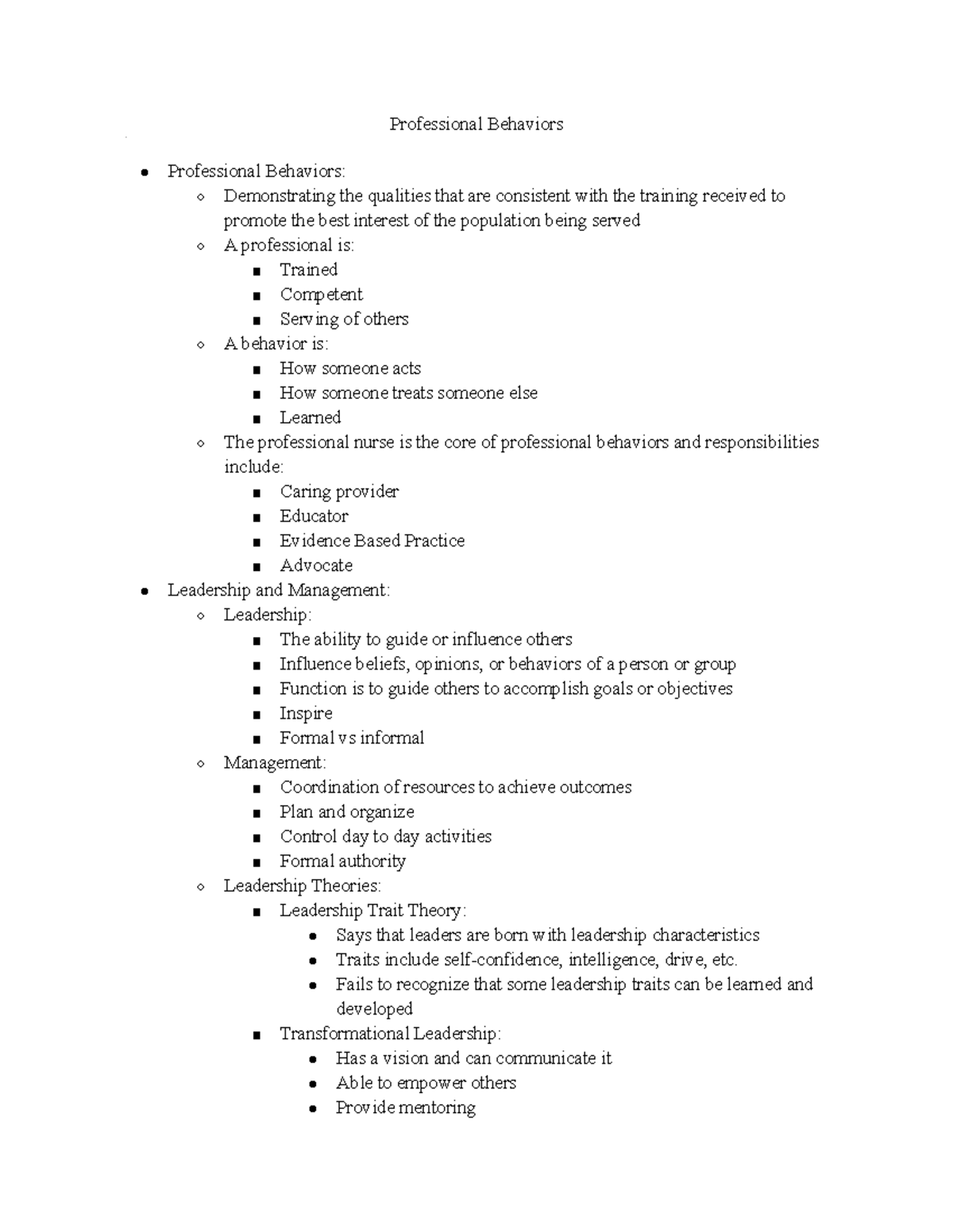 Professional Behaviors (5 W Managing) - Professional Behaviors ...