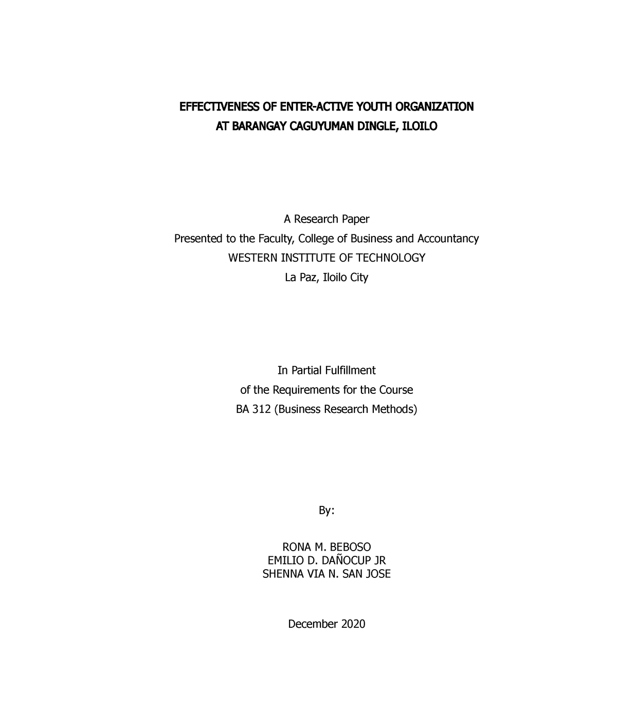 youth thesis pdf