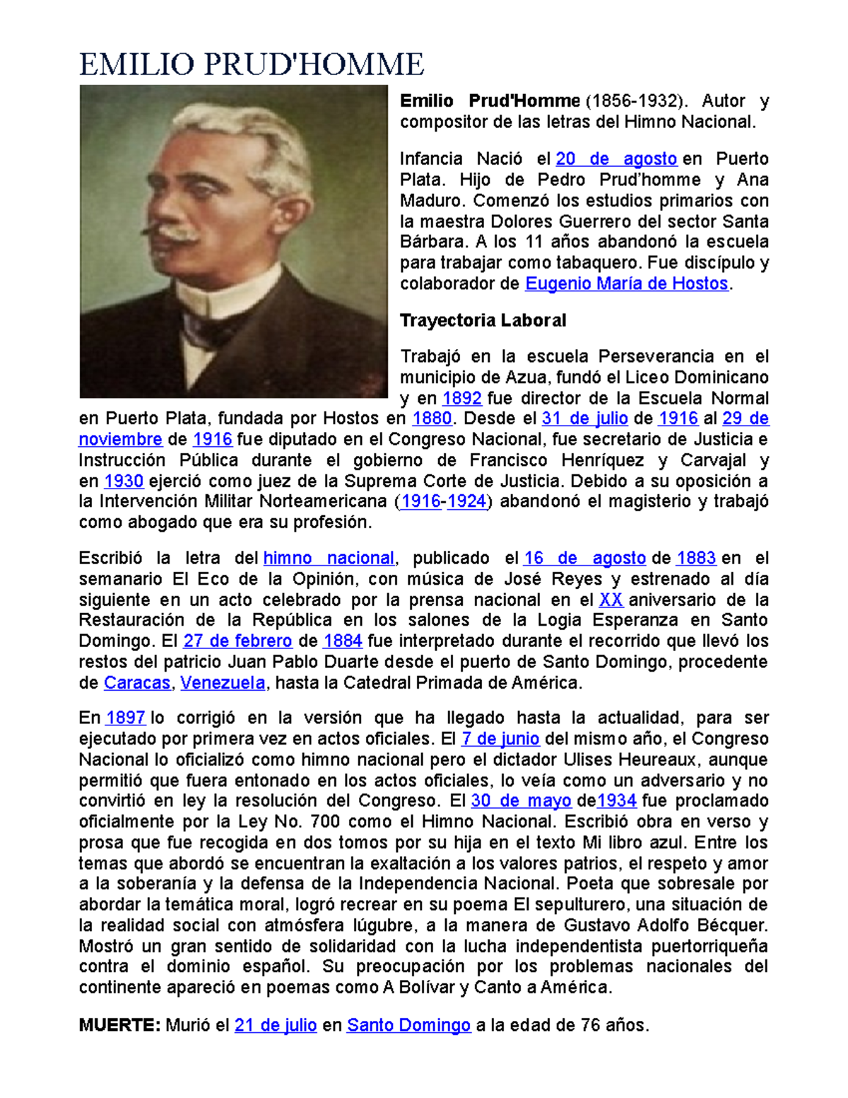 Emilio Prud ESTUDIOS EMILIO PRUD'HOMME Emilio Prud'Homme ( 1856 1932 ). Autor y compositor