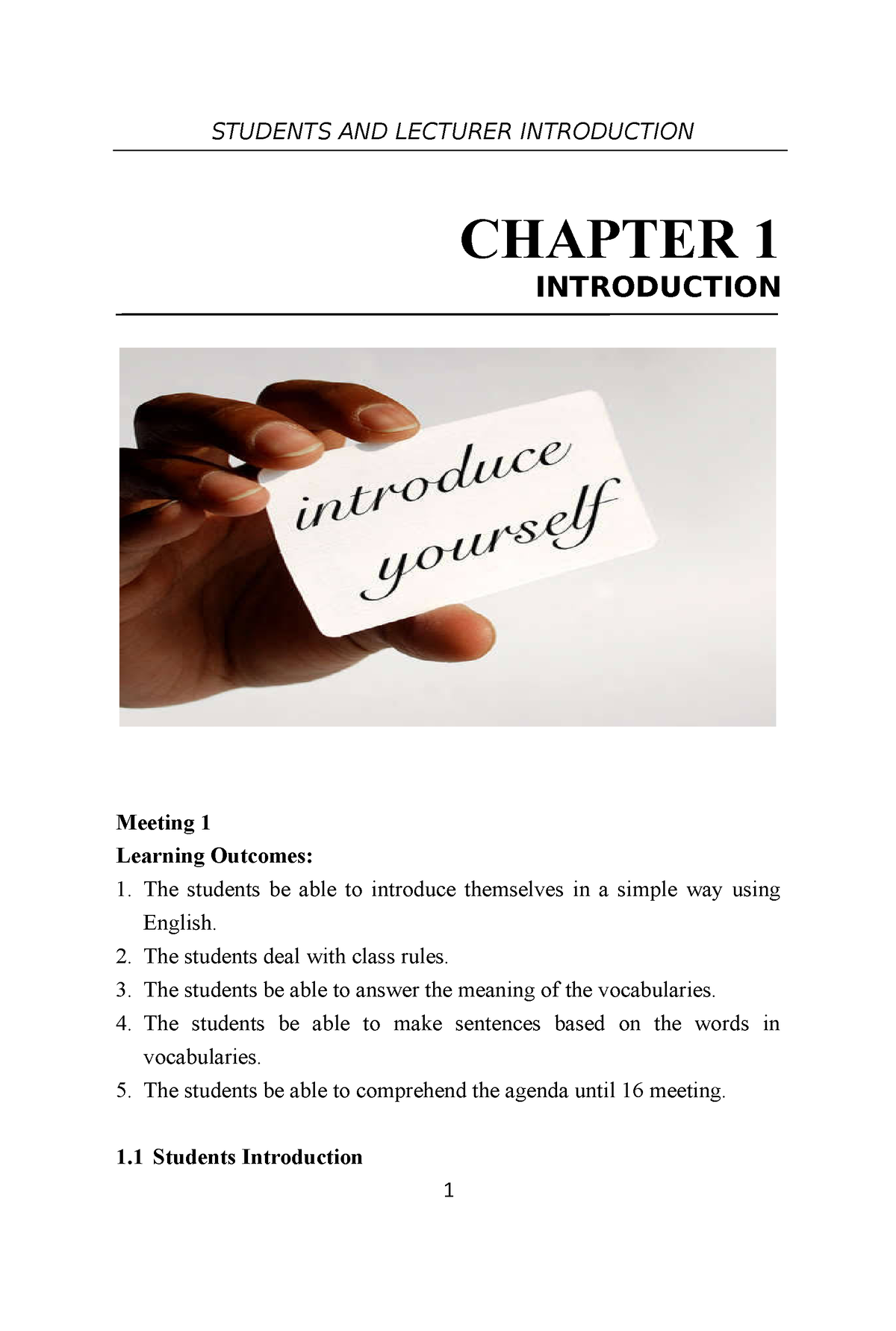 Materi TRPE 1 - ENGLISH - CHAPTER 1 INTRODUCTION Meeting 1 Learning ...