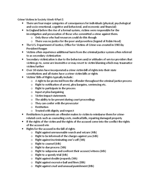 Crime Victims Week 3 - Victim Resistance, Support Seeking, Reporting ...