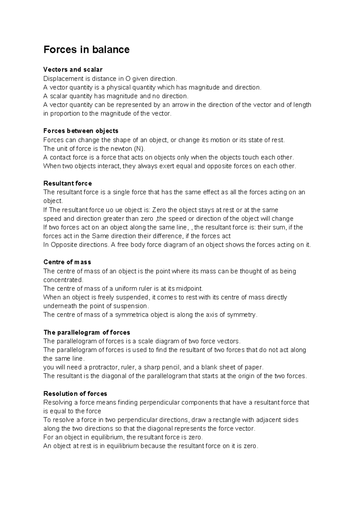 Untitled document - gfsd - Forces in balance Vectors and scalar ...