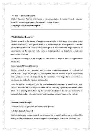 Applications of Marketing Research - Module 4 - - Studocu
