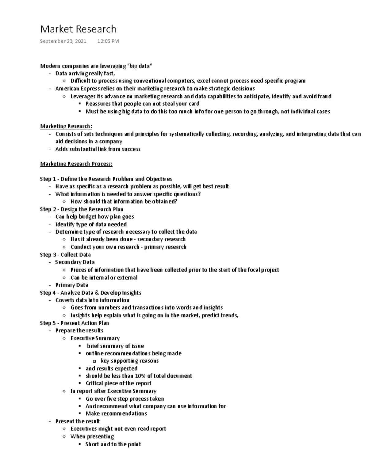 Chapter 7 Lecture Notes Market Research DŽĚĞƌŶ ĐŽŵƉĂŶŝĞƐ ĂƌĞ