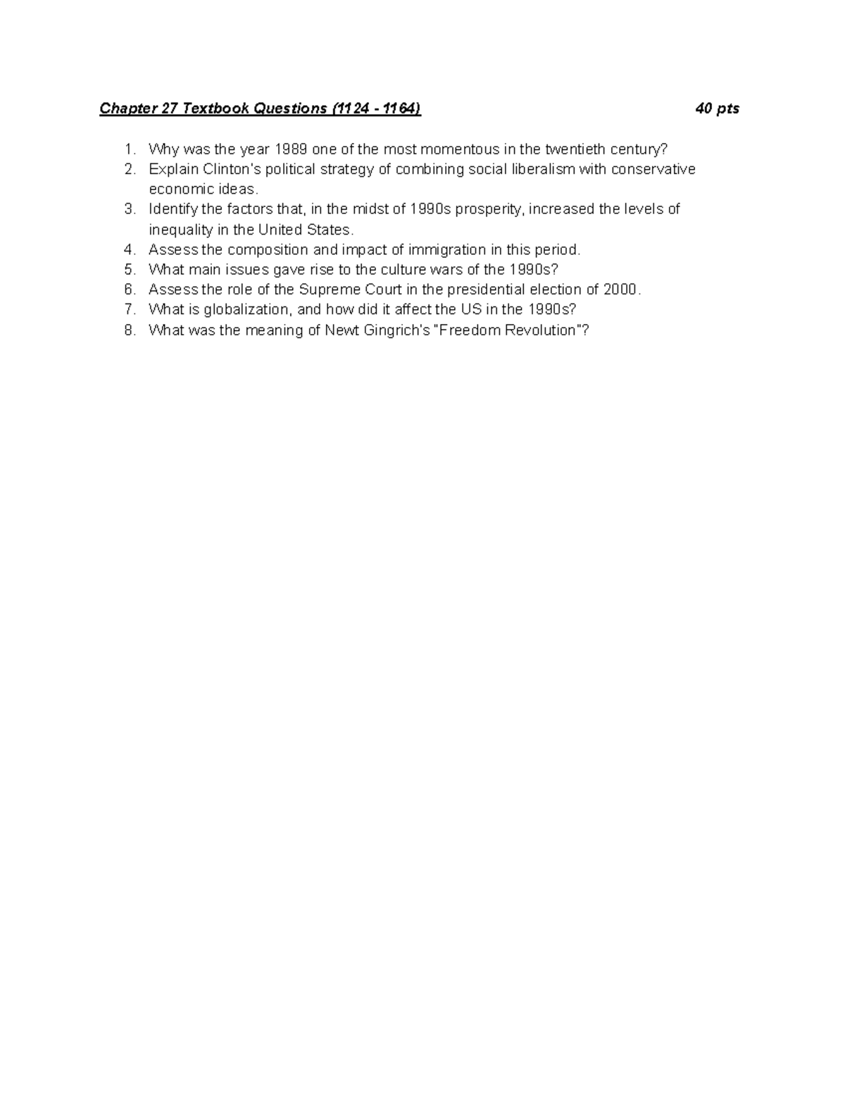 Chapter 27 Textbook Questions - Chapter 27 Textbook Questions (1124 ...