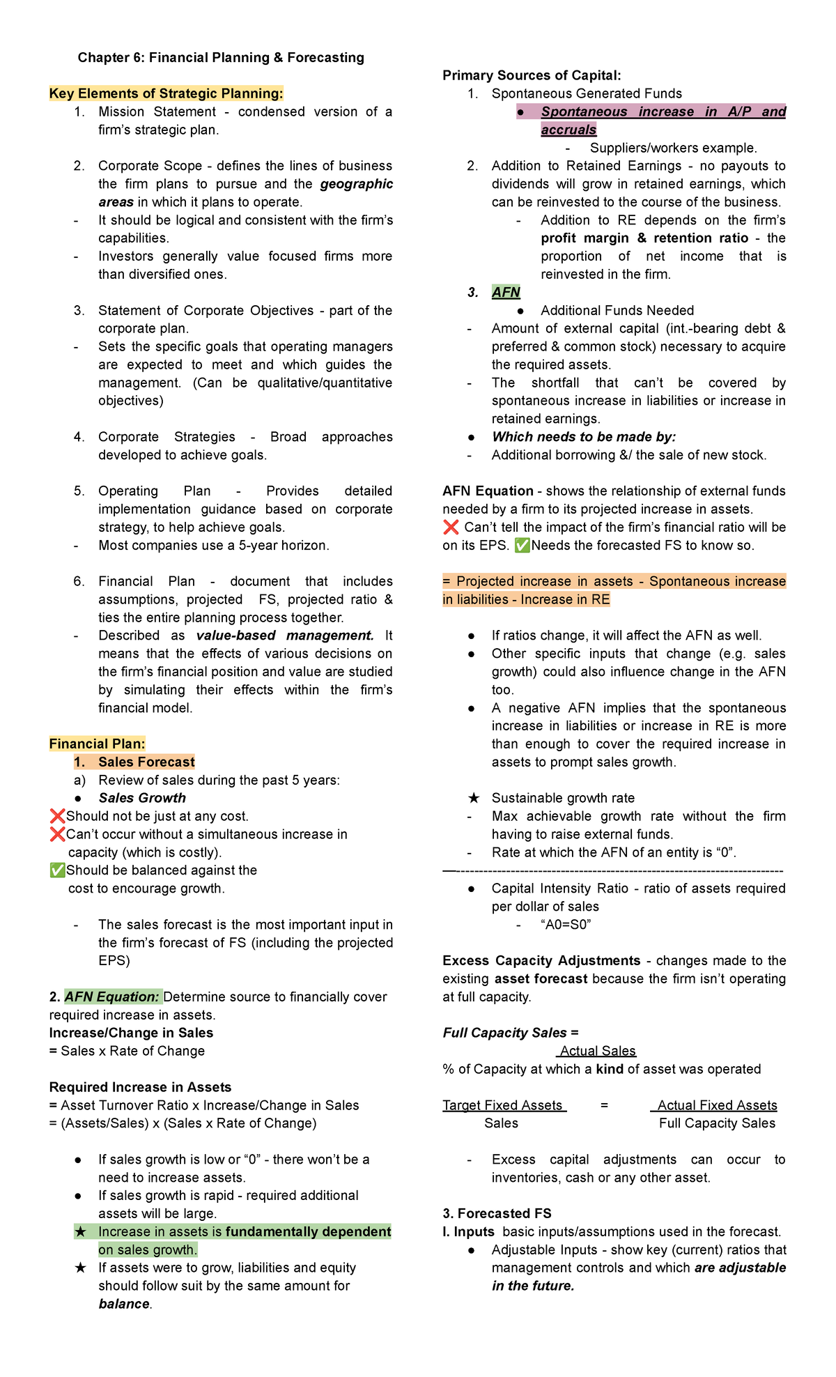 Financial Planning & Forecasting - Chapter 6: Financial Planning ...