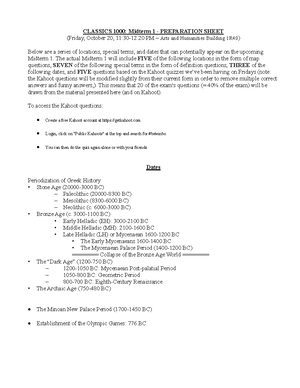 EXAM 4 Lecture Notes:PREP - CLASSICS TEST #4 LECTURE NOTES + KEY TOPICS ...