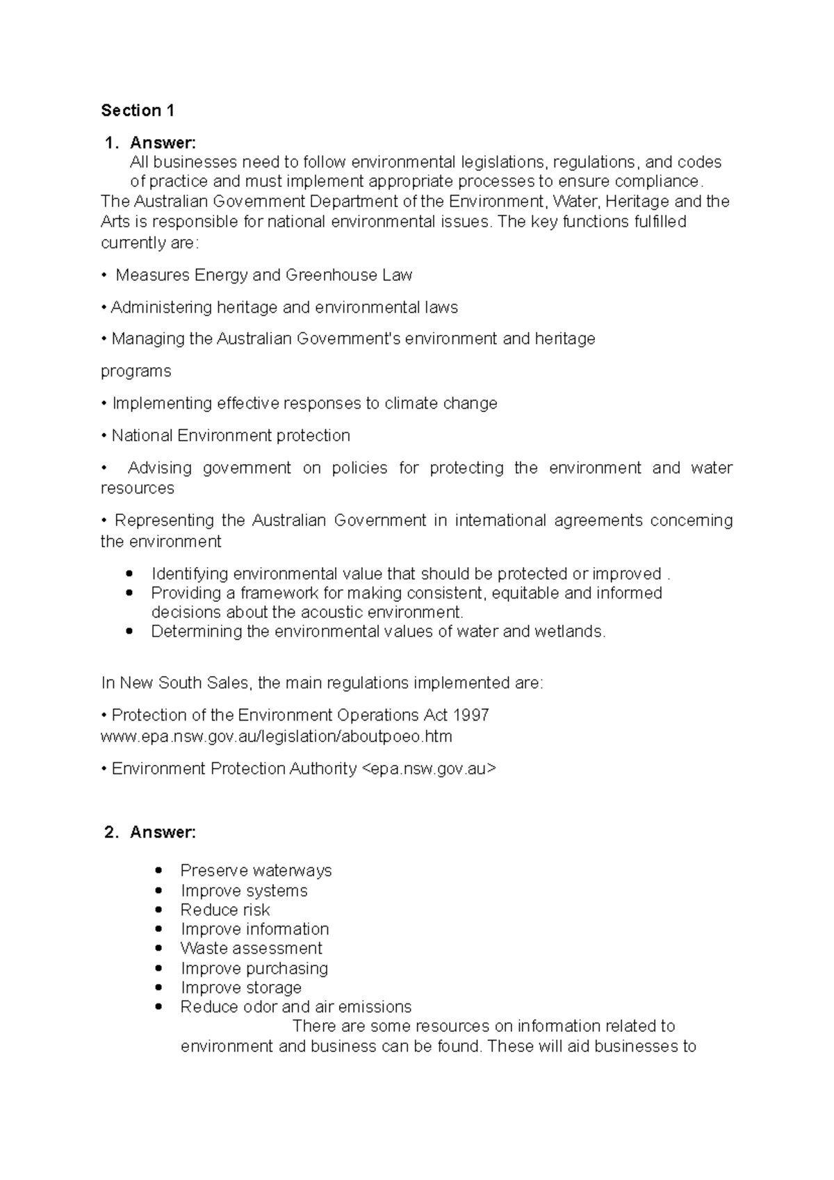 Mac4340 Bsbsus 401 Project - Section 1 1. Answer: All Businesses Need 