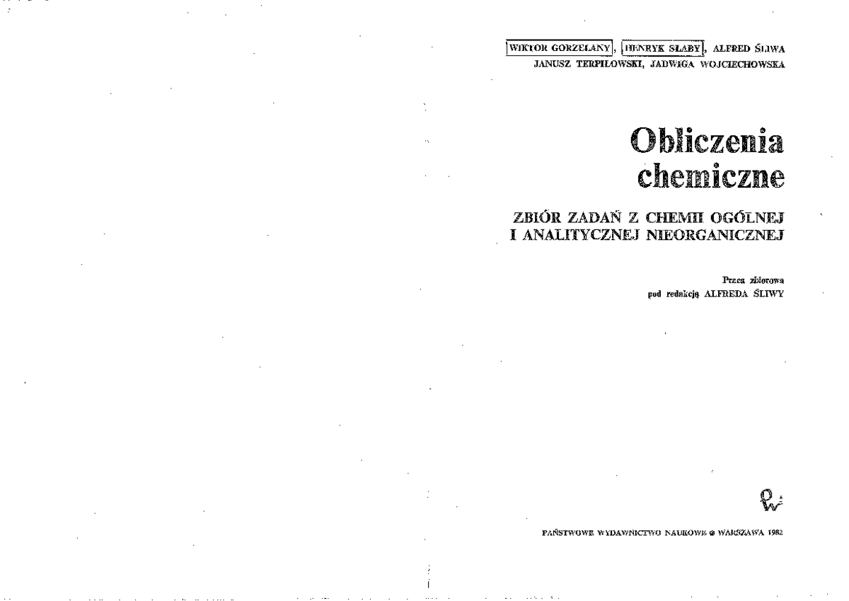 Akademicki Zbiór Zadań Z Chemii Ogólnej Pdf Chomikuj
