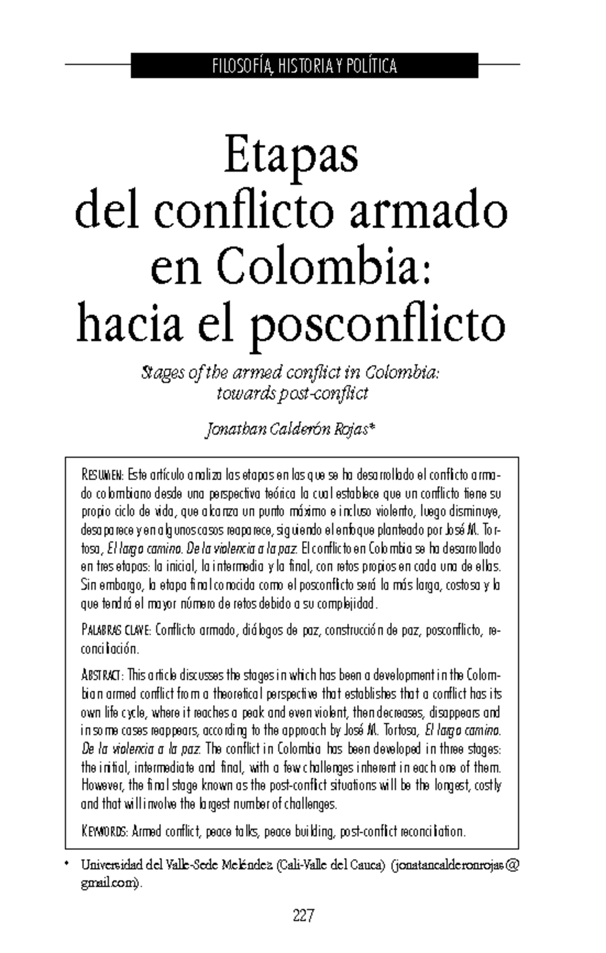 Etapas del conflicto armado en Colombia - FILOSOFÍA, HISTORIA Y ...