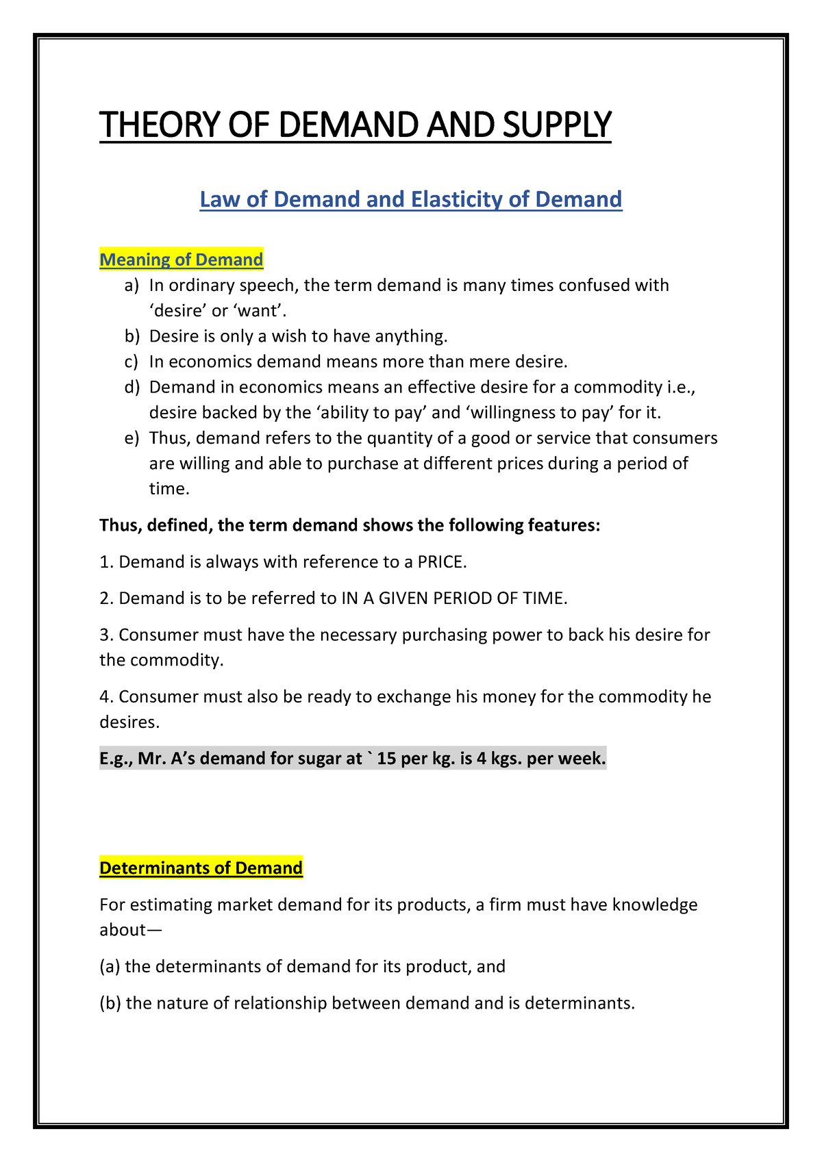 law of demand research paper