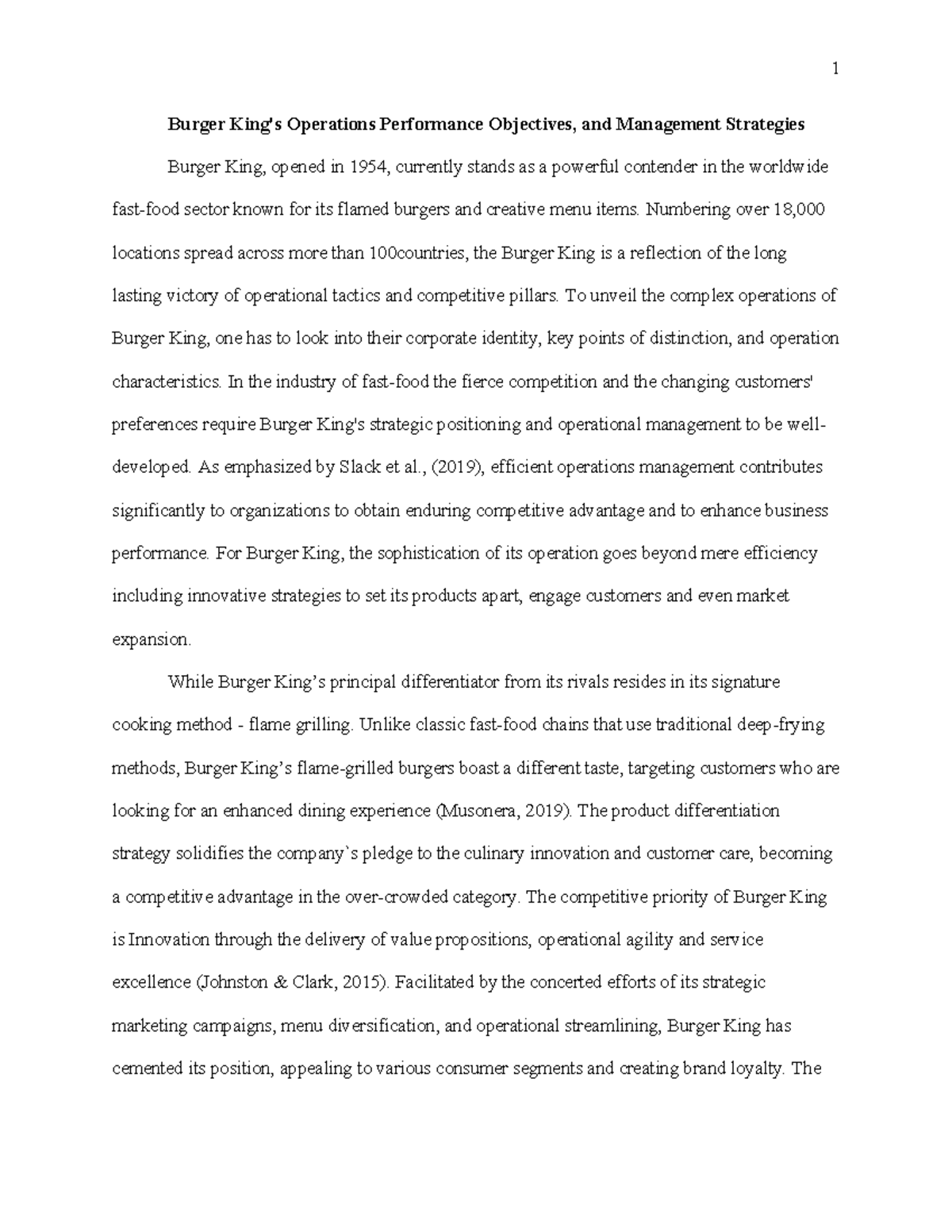 Burger King Case Study - Burger King's Operations Performance ...