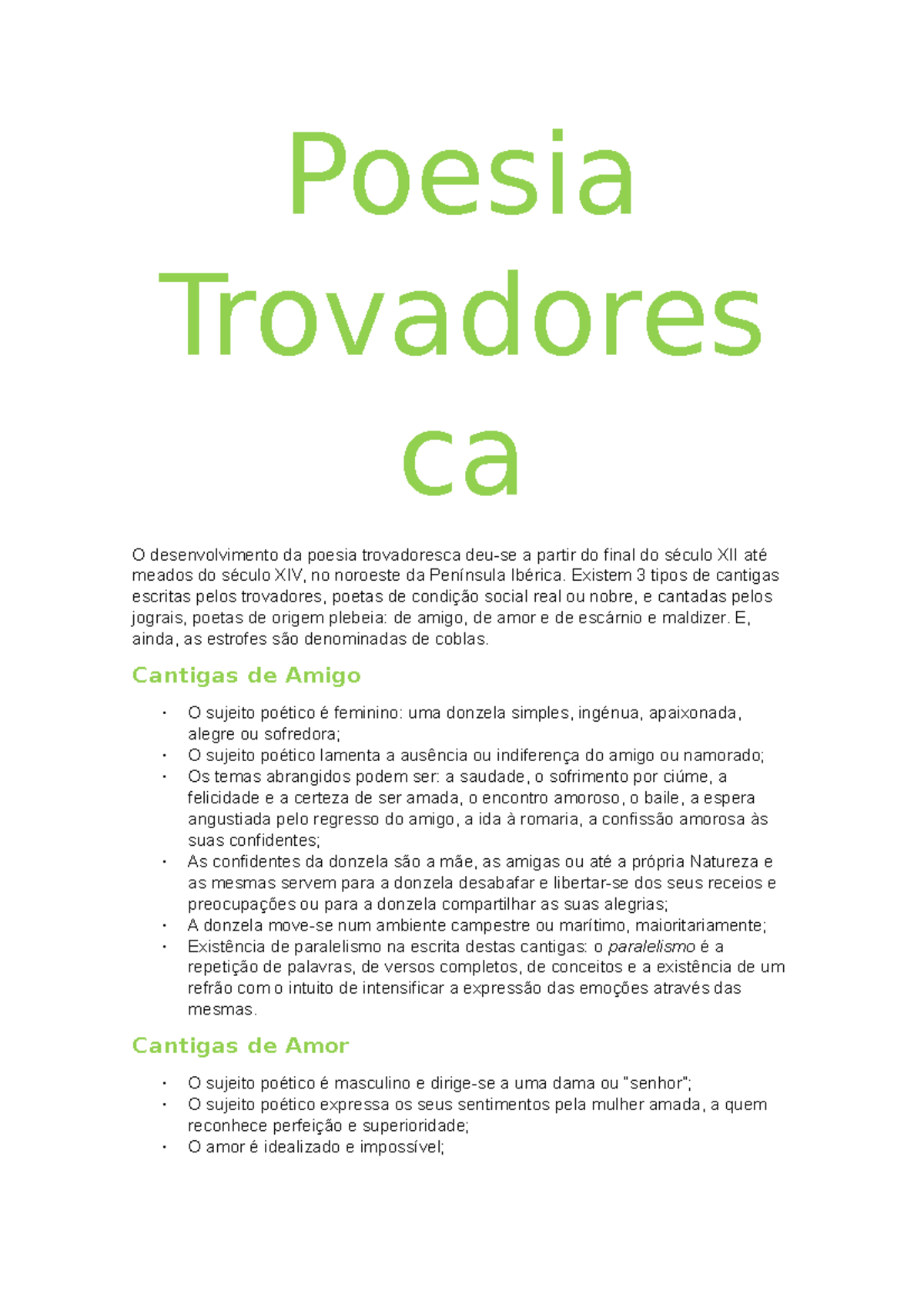 E Correto Afirmar Sobre O Trovadorismo Que - FDPLEARN